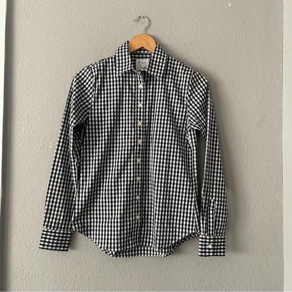 The Shirt by Rochelle Behrens Black and White Gingham Button Down - Picture 7 of 10